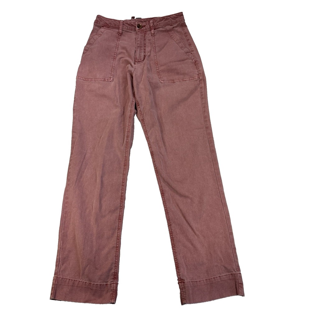 Old Navy Women's 2 Pink Canvas High Waisted Straight Jeans Y2K 90's Festival